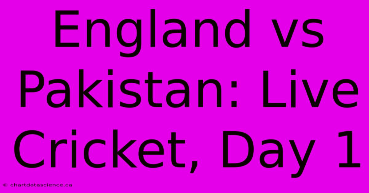 England Vs Pakistan: Live Cricket, Day 1