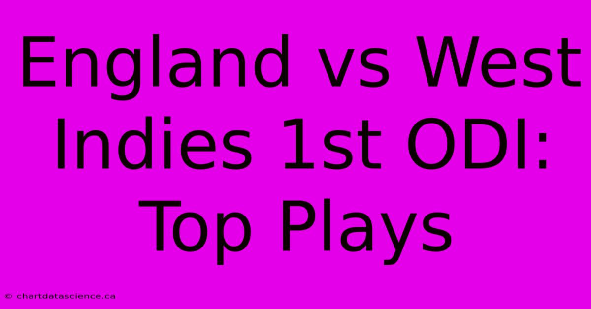 England Vs West Indies 1st ODI: Top Plays