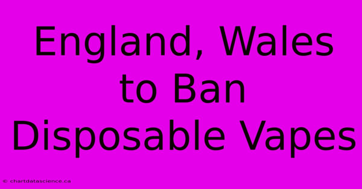 England, Wales To Ban Disposable Vapes 