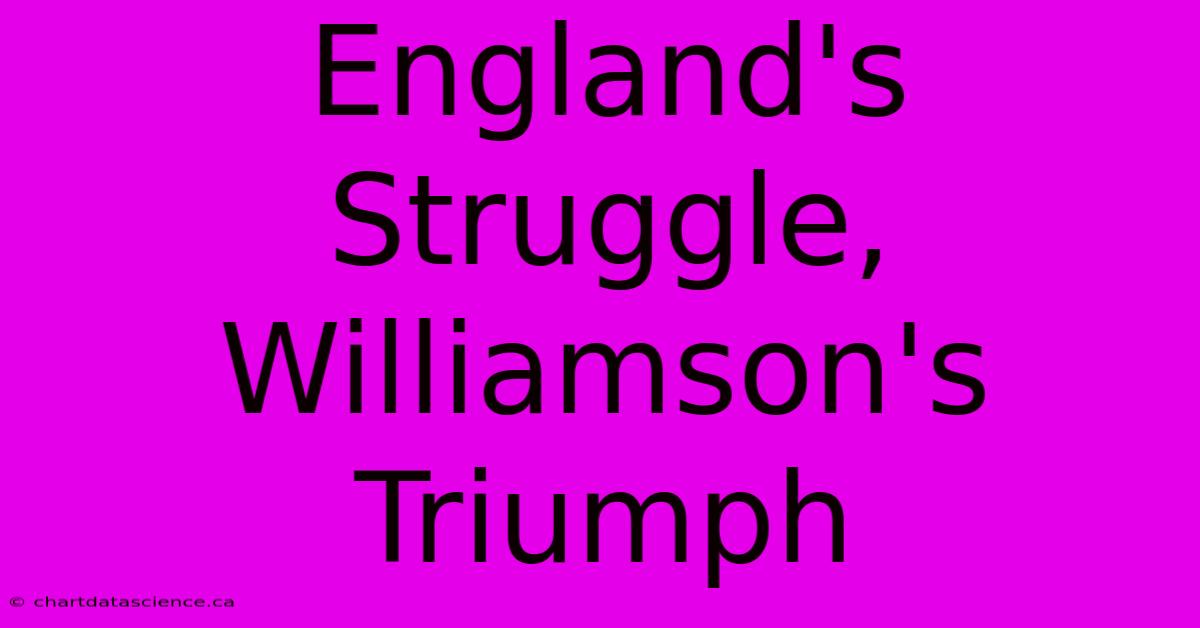 England's Struggle, Williamson's Triumph