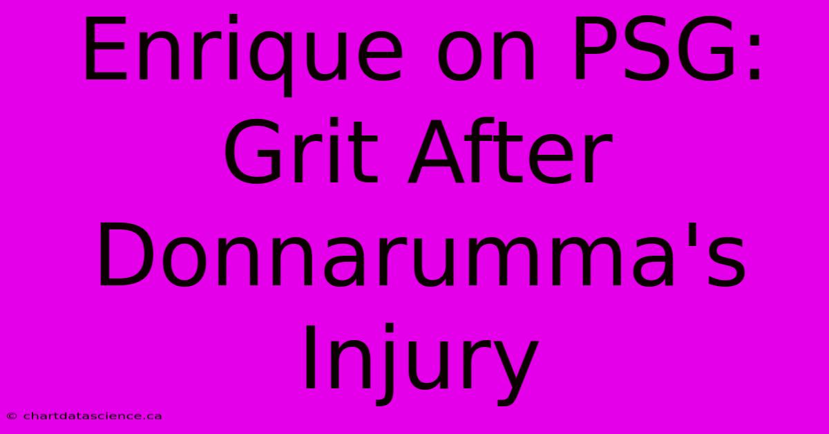 Enrique On PSG: Grit After Donnarumma's Injury