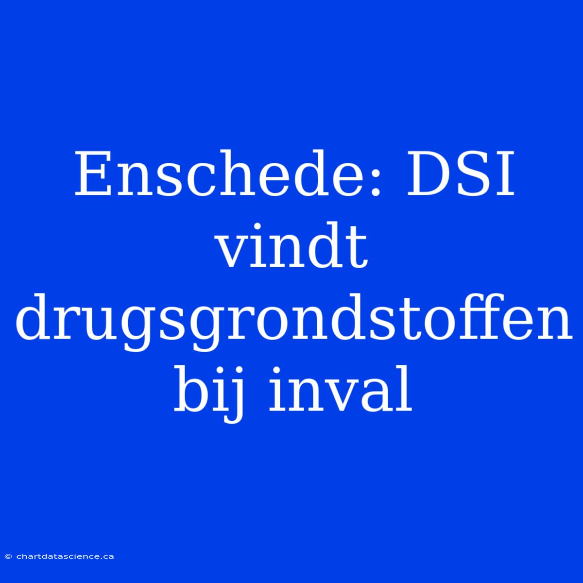 Enschede: DSI Vindt Drugsgrondstoffen Bij Inval