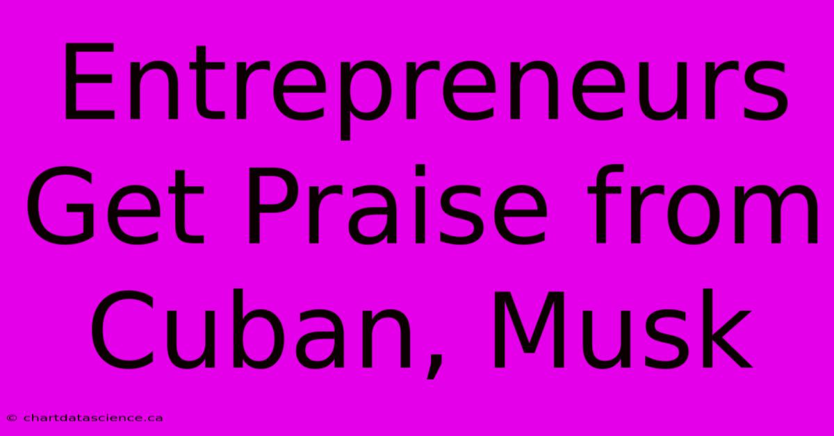 Entrepreneurs Get Praise From Cuban, Musk