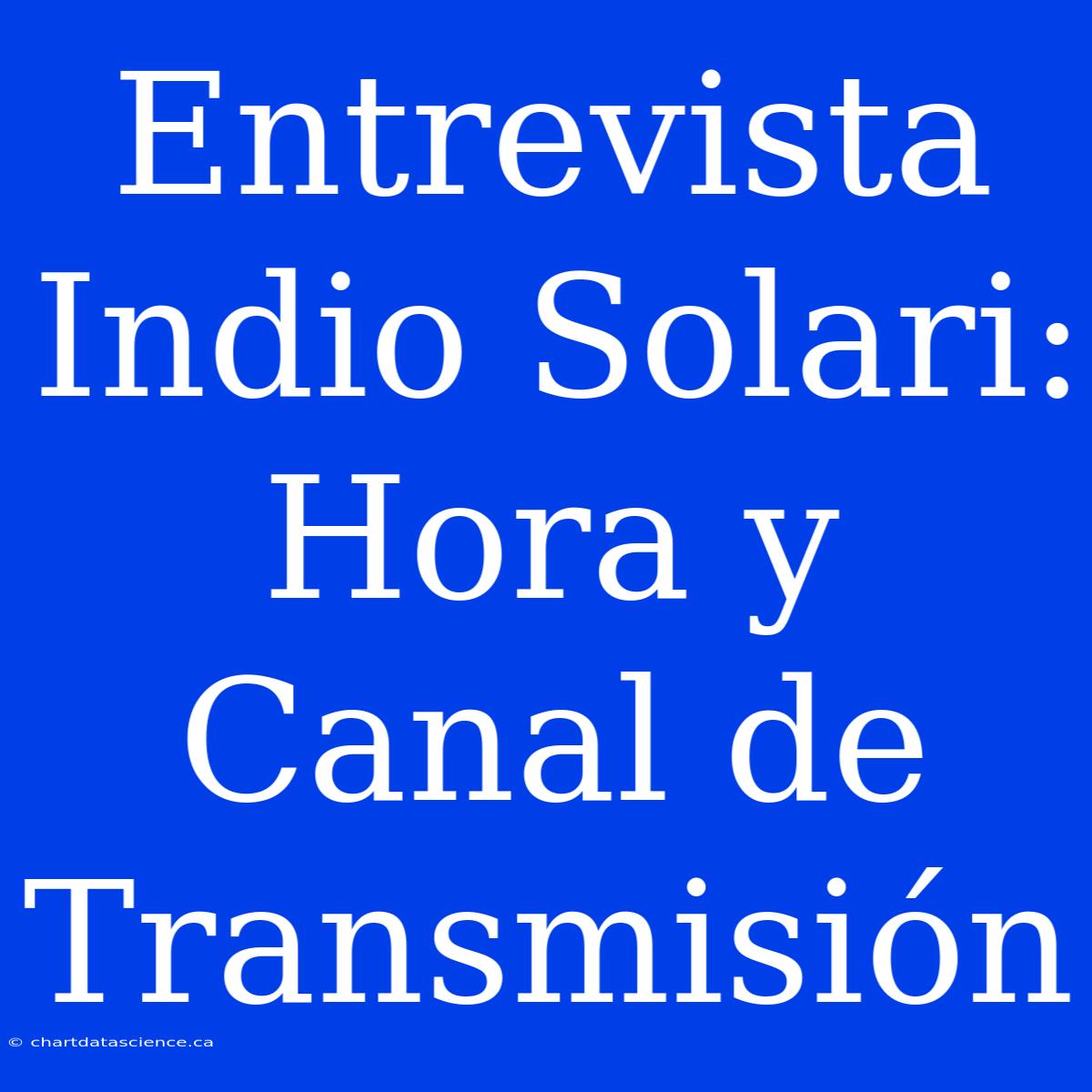 Entrevista Indio Solari: Hora Y Canal De Transmisión