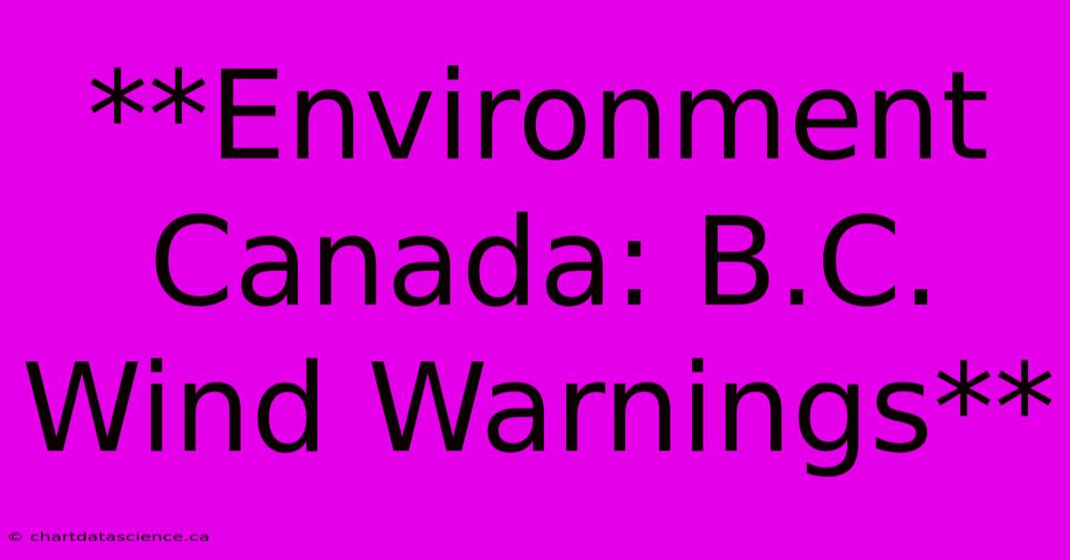 **Environment Canada: B.C. Wind Warnings**