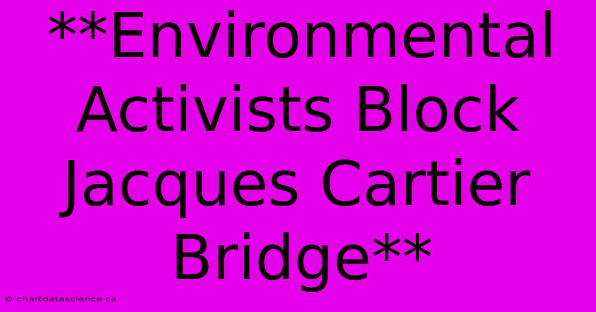 **Environmental Activists Block Jacques Cartier Bridge**