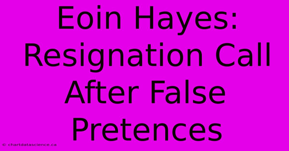 Eoin Hayes: Resignation Call After False Pretences