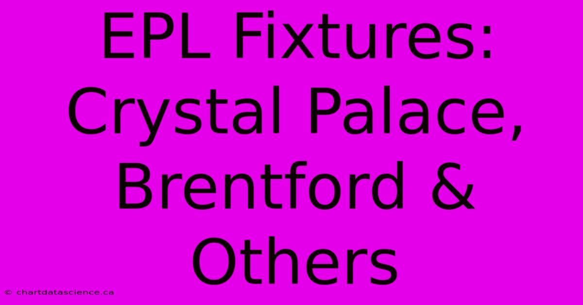 EPL Fixtures: Crystal Palace, Brentford & Others