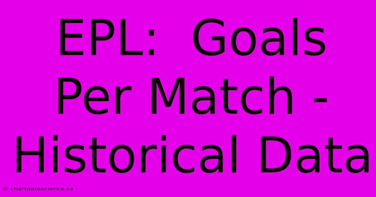 EPL:  Goals Per Match - Historical Data