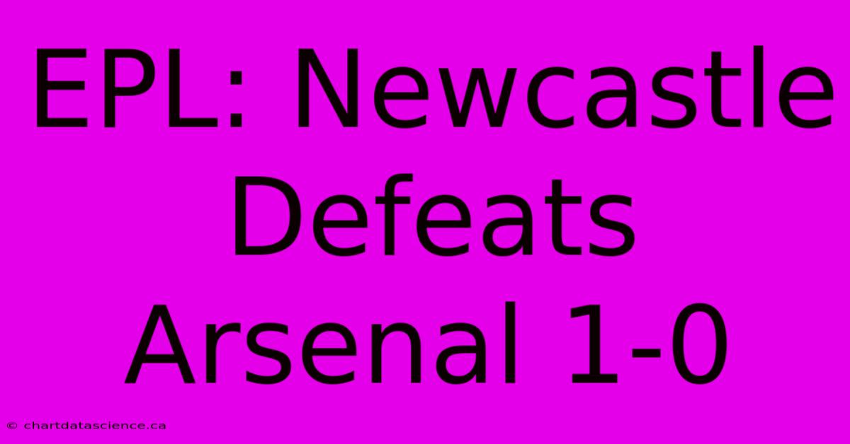 EPL: Newcastle Defeats Arsenal 1-0