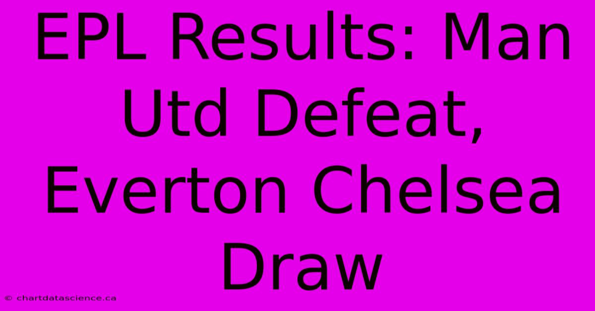 EPL Results: Man Utd Defeat, Everton Chelsea Draw