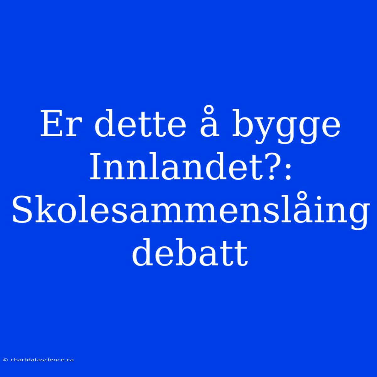 Er Dette Å Bygge Innlandet?: Skolesammenslåing Debatt