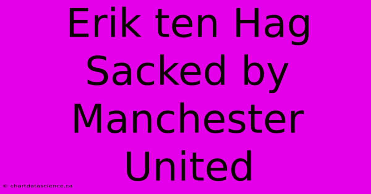 Erik Ten Hag Sacked By Manchester United