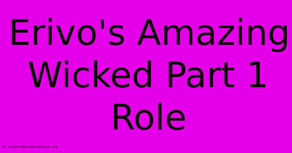 Erivo's Amazing Wicked Part 1 Role