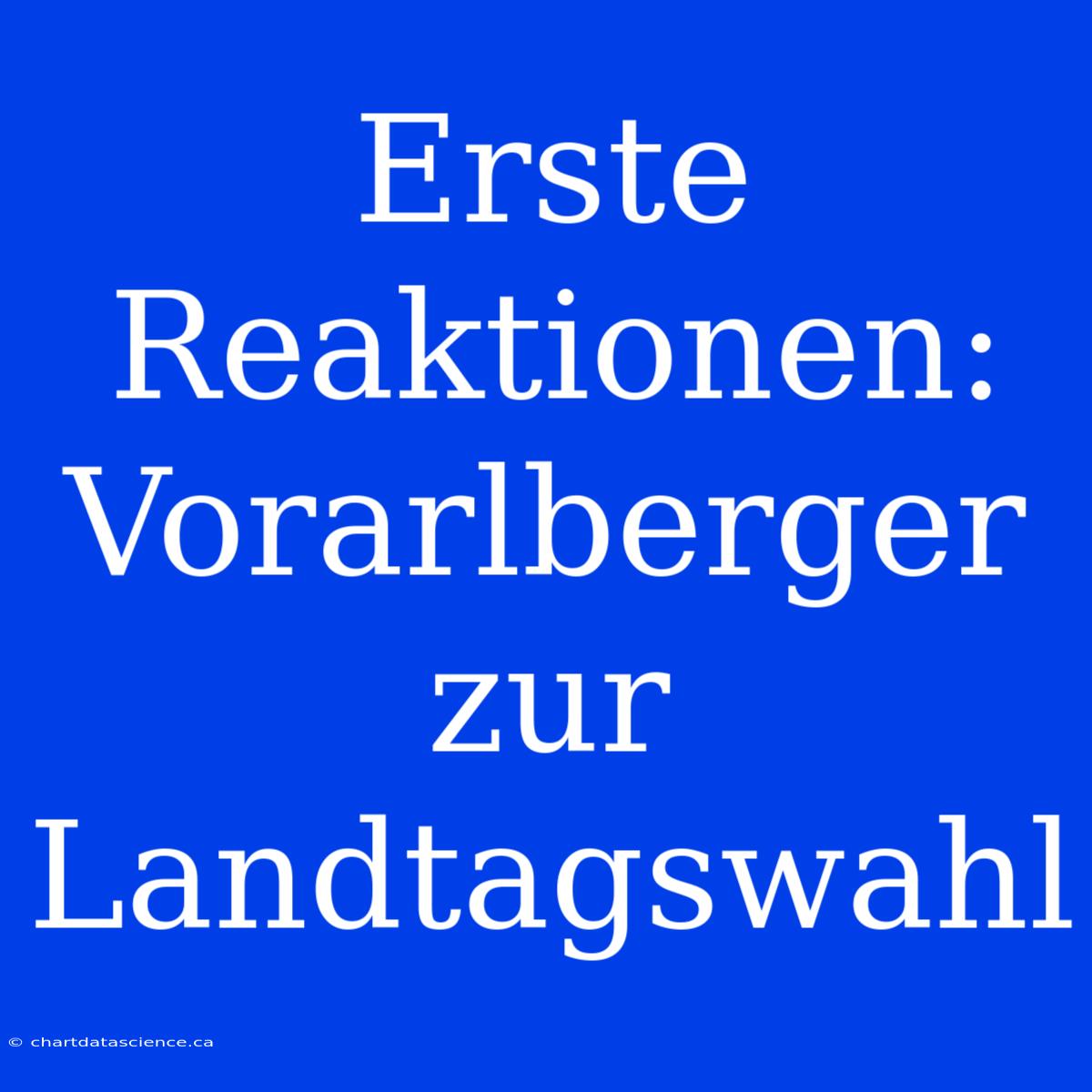 Erste Reaktionen: Vorarlberger Zur Landtagswahl