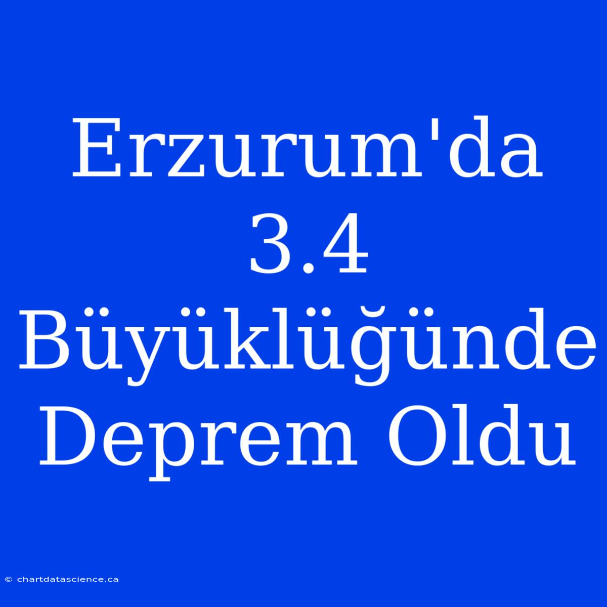 Erzurum'da 3.4 Büyüklüğünde Deprem Oldu