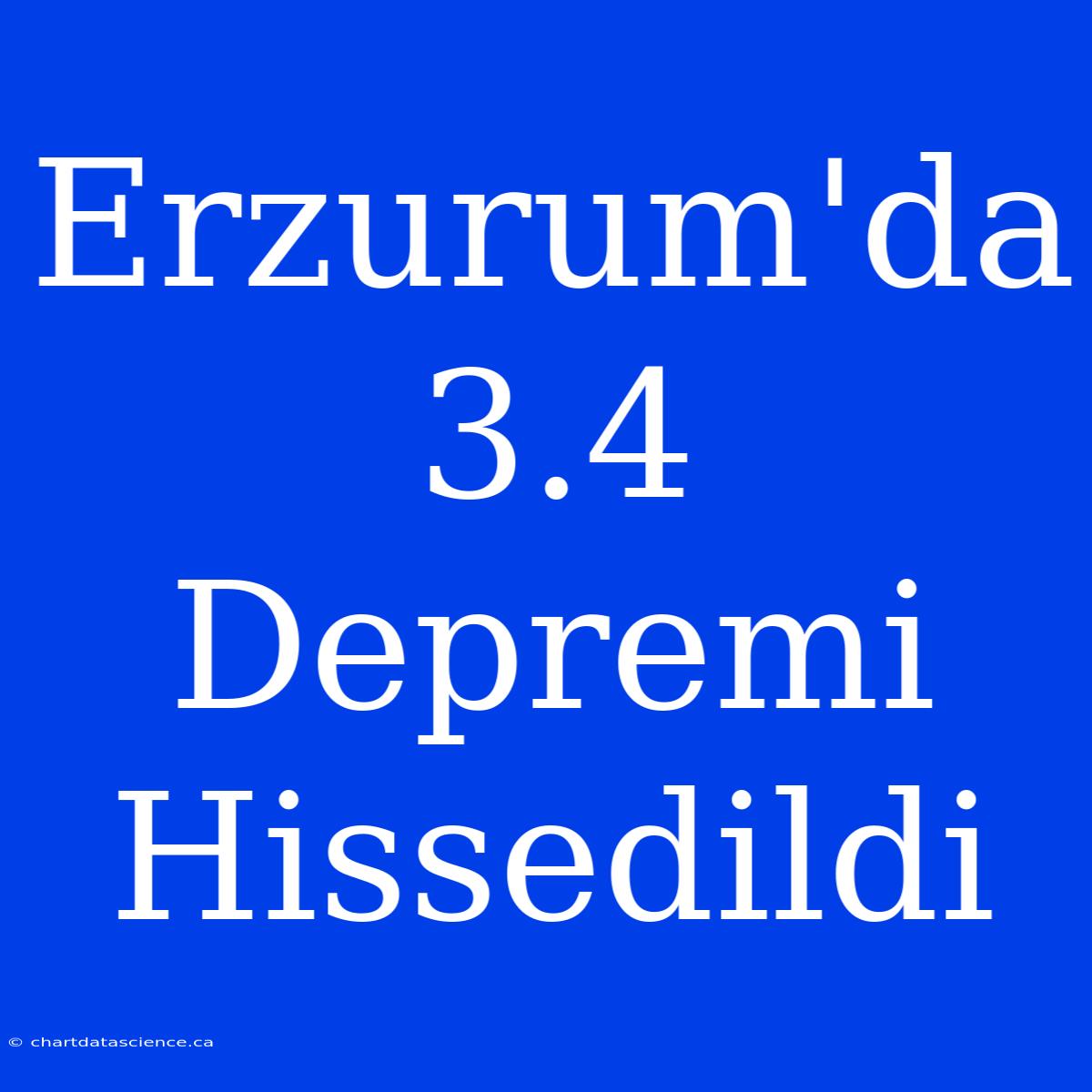 Erzurum'da 3.4 Depremi Hissedildi