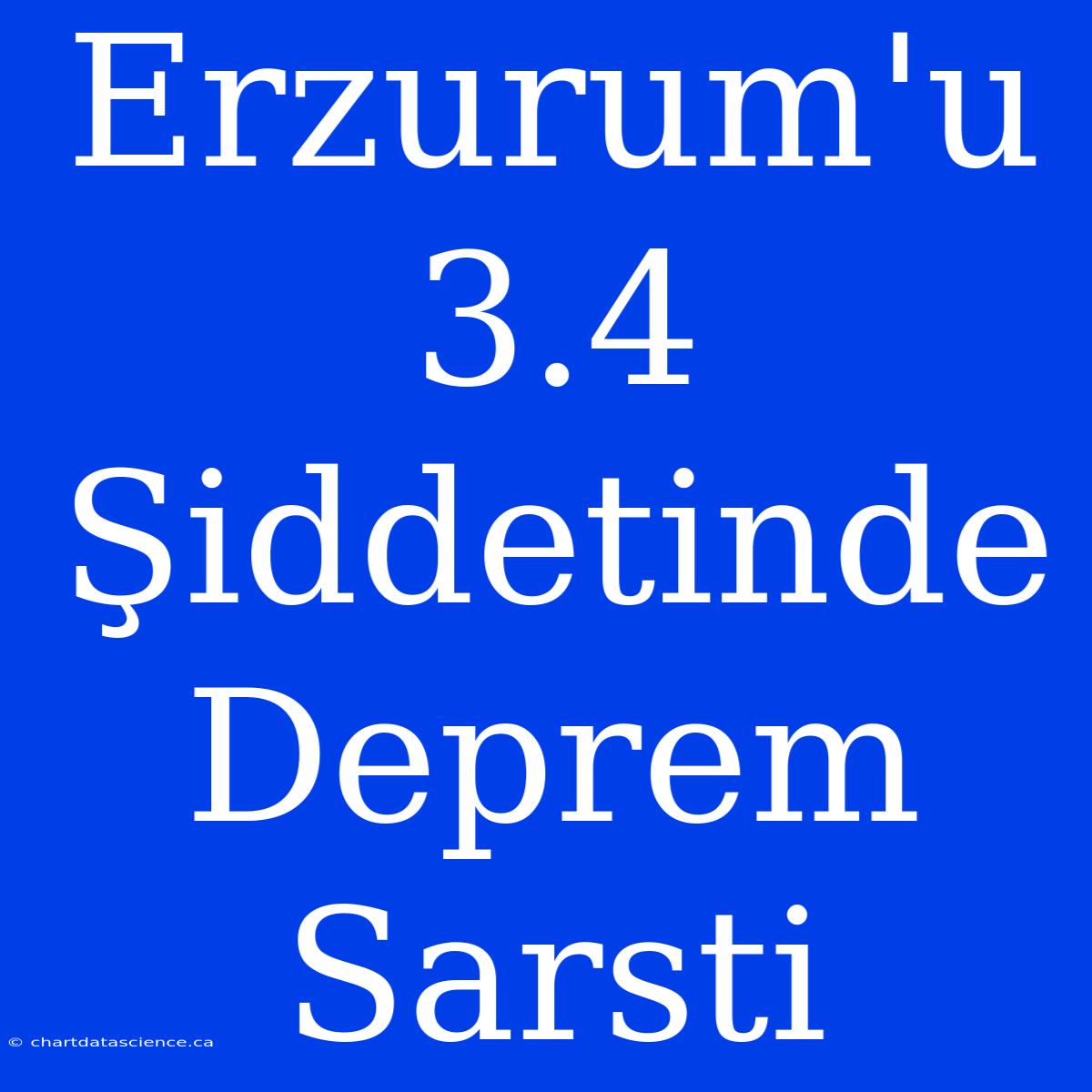 Erzurum'u 3.4 Şiddetinde Deprem Sarsti