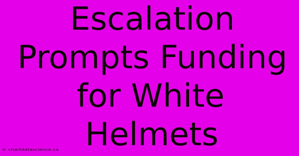 Escalation Prompts Funding For White Helmets