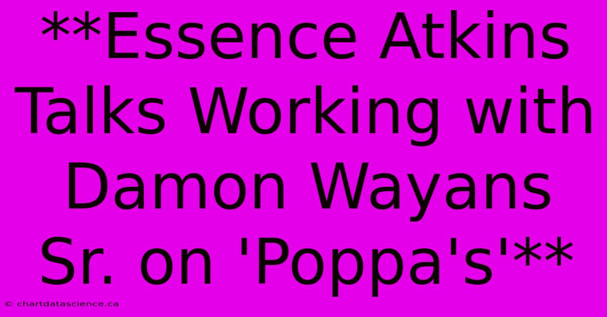 **Essence Atkins Talks Working With Damon Wayans Sr. On 'Poppa's'** 