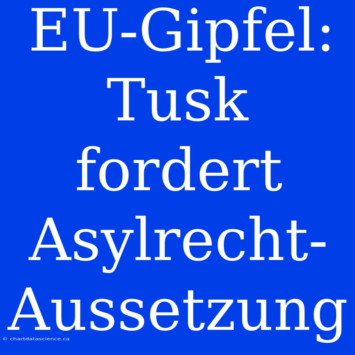 EU-Gipfel: Tusk Fordert Asylrecht-Aussetzung