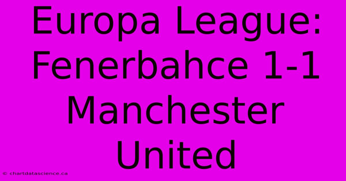 Europa League: Fenerbahce 1-1 Manchester United 