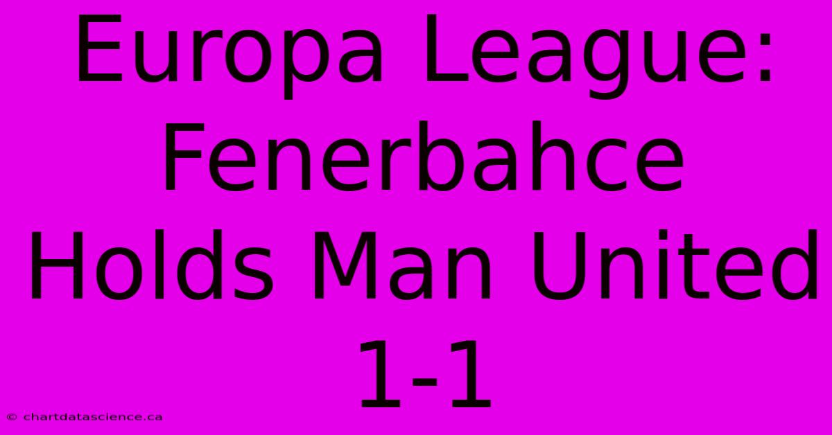 Europa League: Fenerbahce Holds Man United 1-1