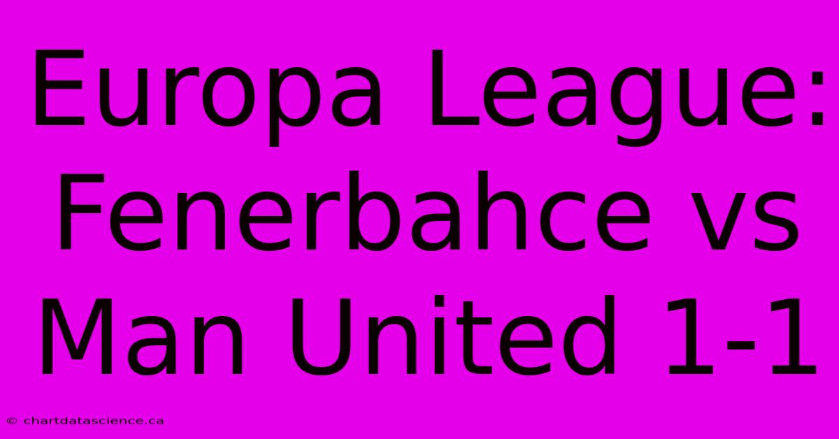 Europa League: Fenerbahce Vs Man United 1-1