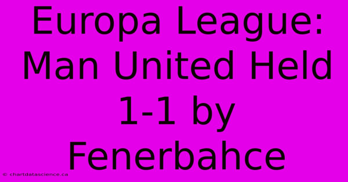 Europa League: Man United Held 1-1 By Fenerbahce