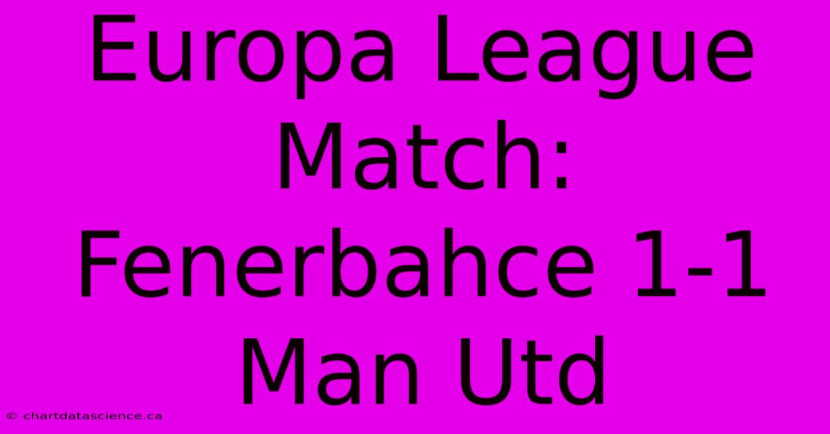 Europa League Match: Fenerbahce 1-1 Man Utd