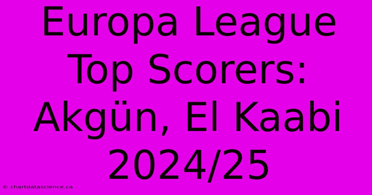 Europa League Top Scorers: Akgün, El Kaabi  2024/25