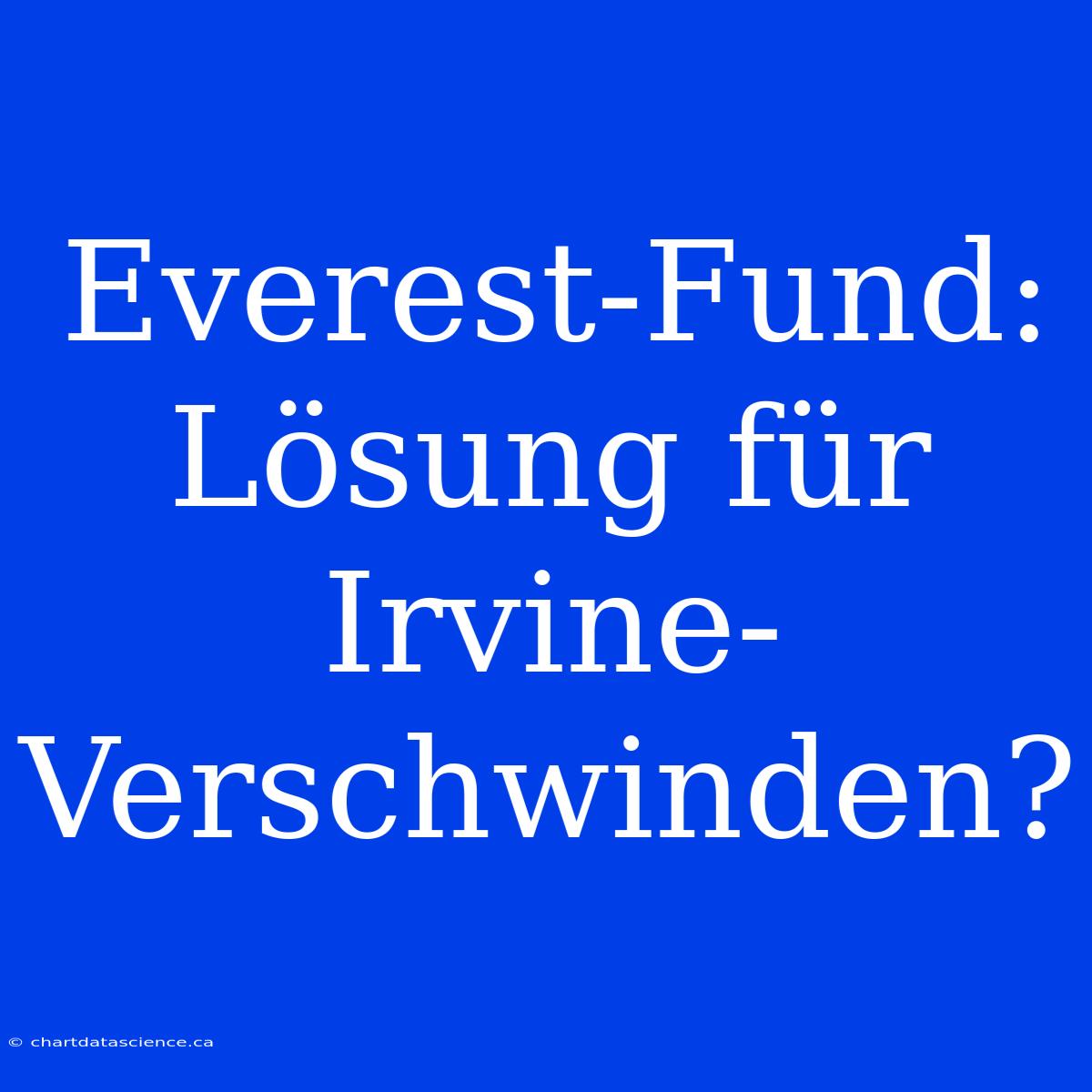 Everest-Fund: Lösung Für Irvine-Verschwinden?