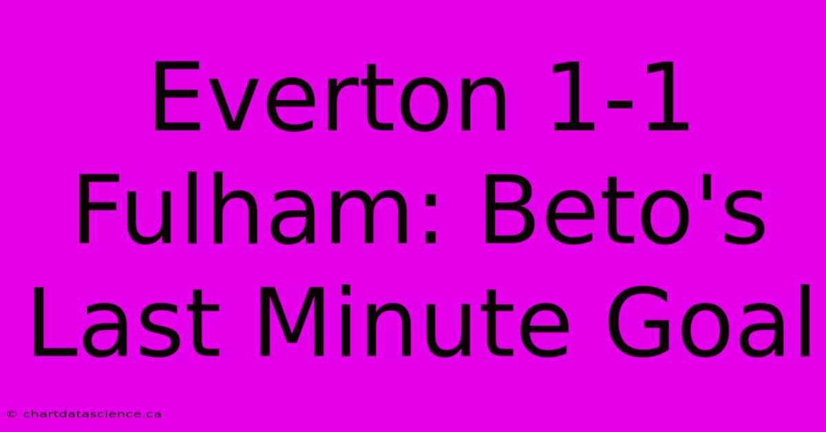 Everton 1-1 Fulham: Beto's Last Minute Goal