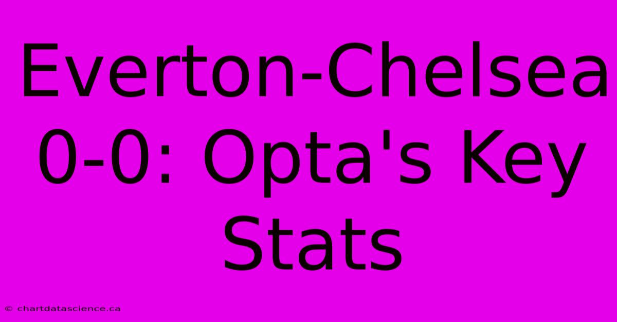 Everton-Chelsea 0-0: Opta's Key Stats