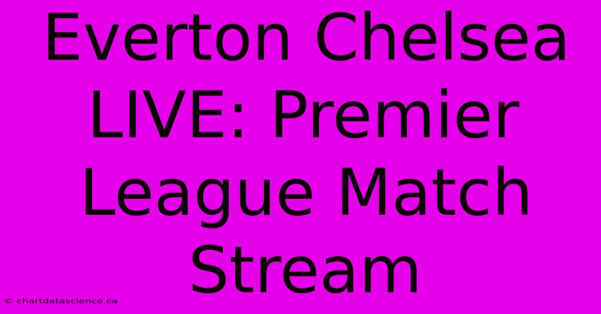 Everton Chelsea LIVE: Premier League Match Stream