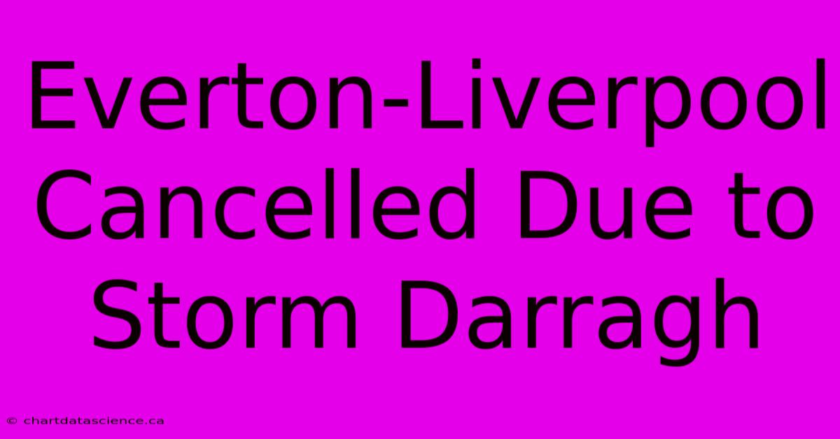 Everton-Liverpool Cancelled Due To Storm Darragh