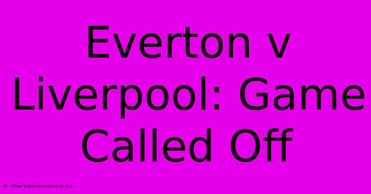 Everton V Liverpool: Game Called Off