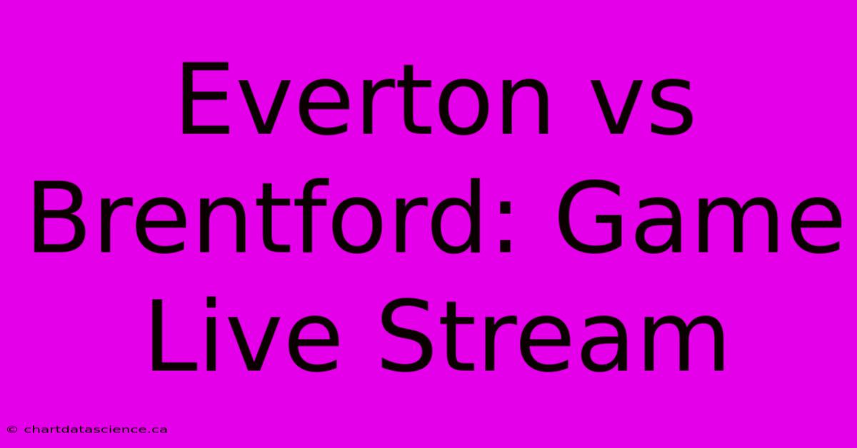 Everton Vs Brentford: Game Live Stream