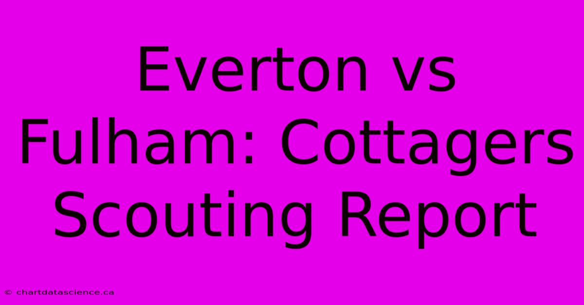 Everton Vs Fulham: Cottagers Scouting Report