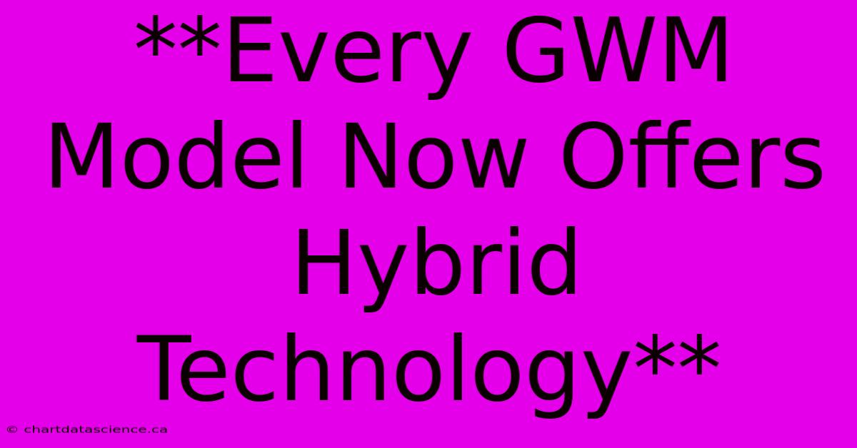 **Every GWM Model Now Offers Hybrid Technology** 