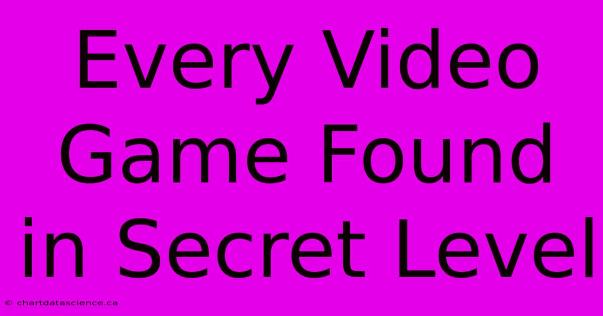 Every Video Game Found In Secret Level