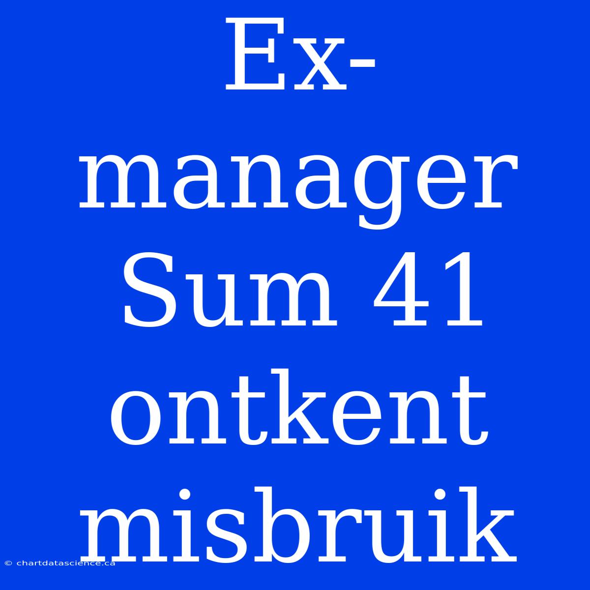 Ex-manager Sum 41 Ontkent Misbruik