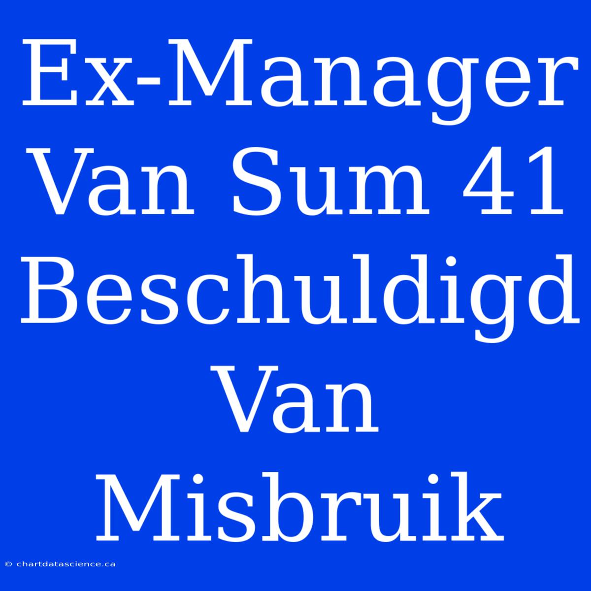 Ex-Manager Van Sum 41 Beschuldigd Van Misbruik