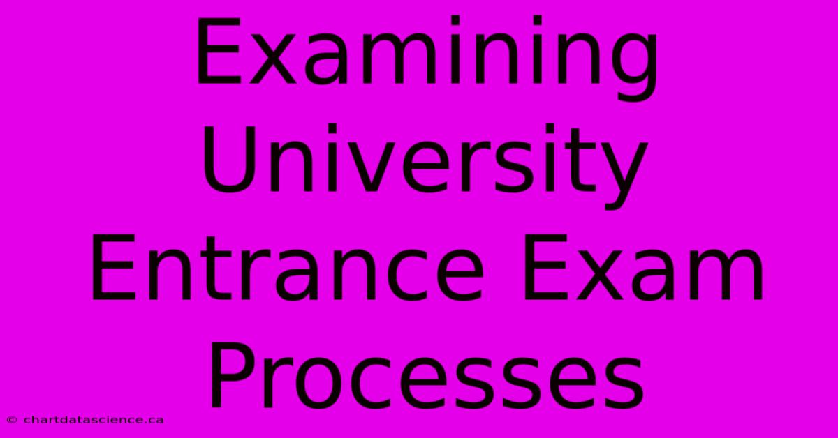 Examining University Entrance Exam Processes