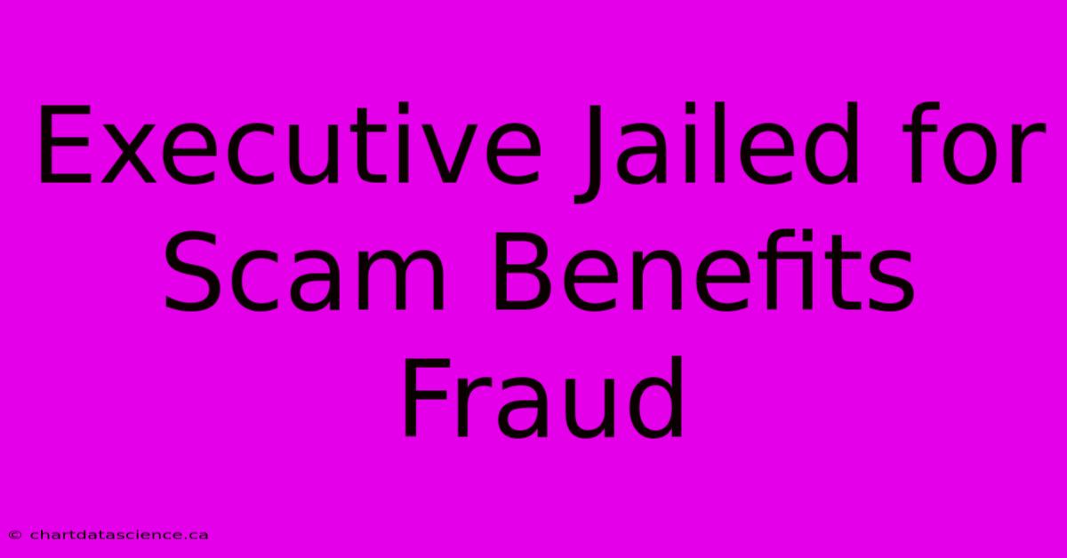 Executive Jailed For Scam Benefits Fraud