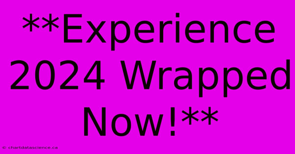 **Experience 2024 Wrapped Now!**