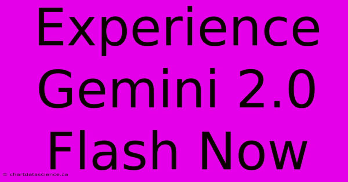 Experience Gemini 2.0 Flash Now