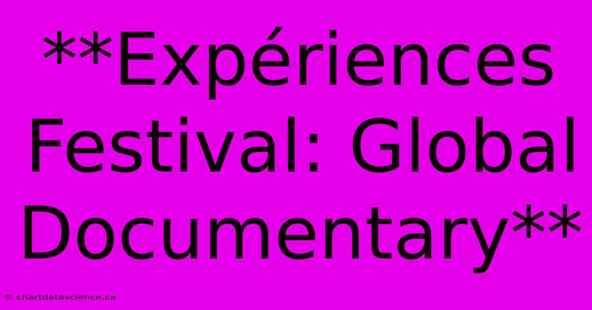 **Expériences Festival: Global Documentary** 