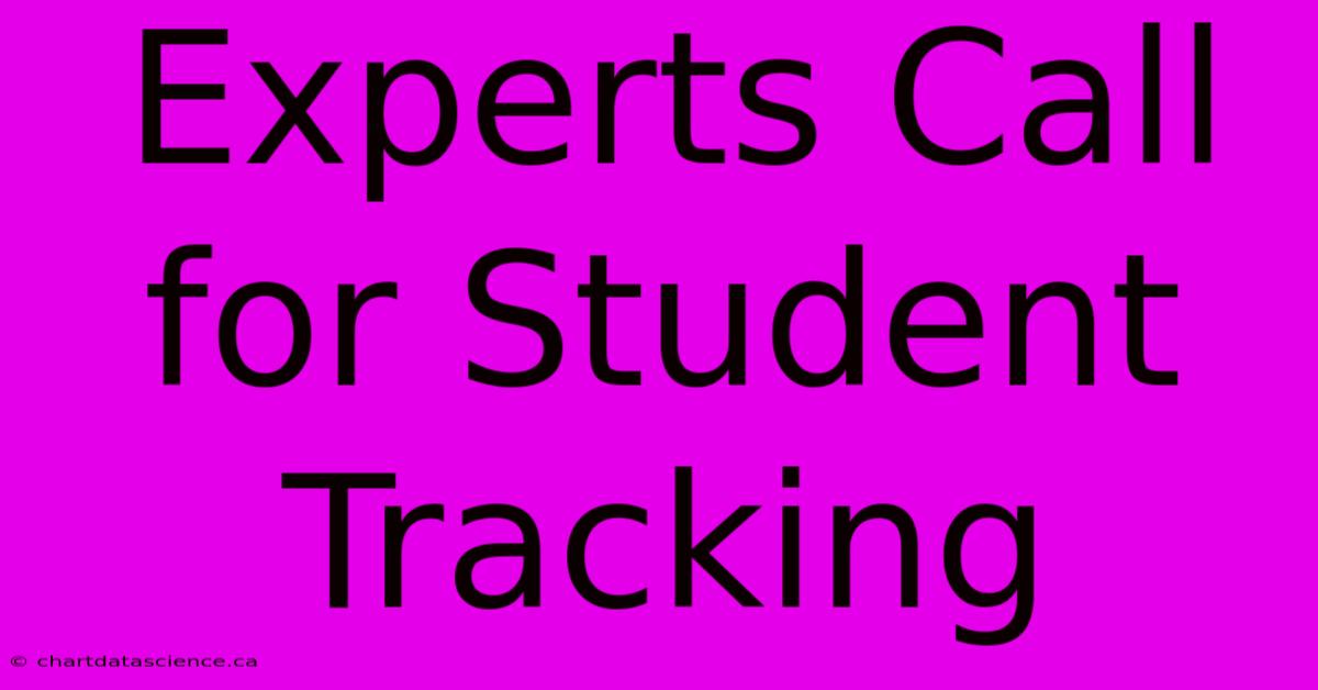 Experts Call For Student Tracking