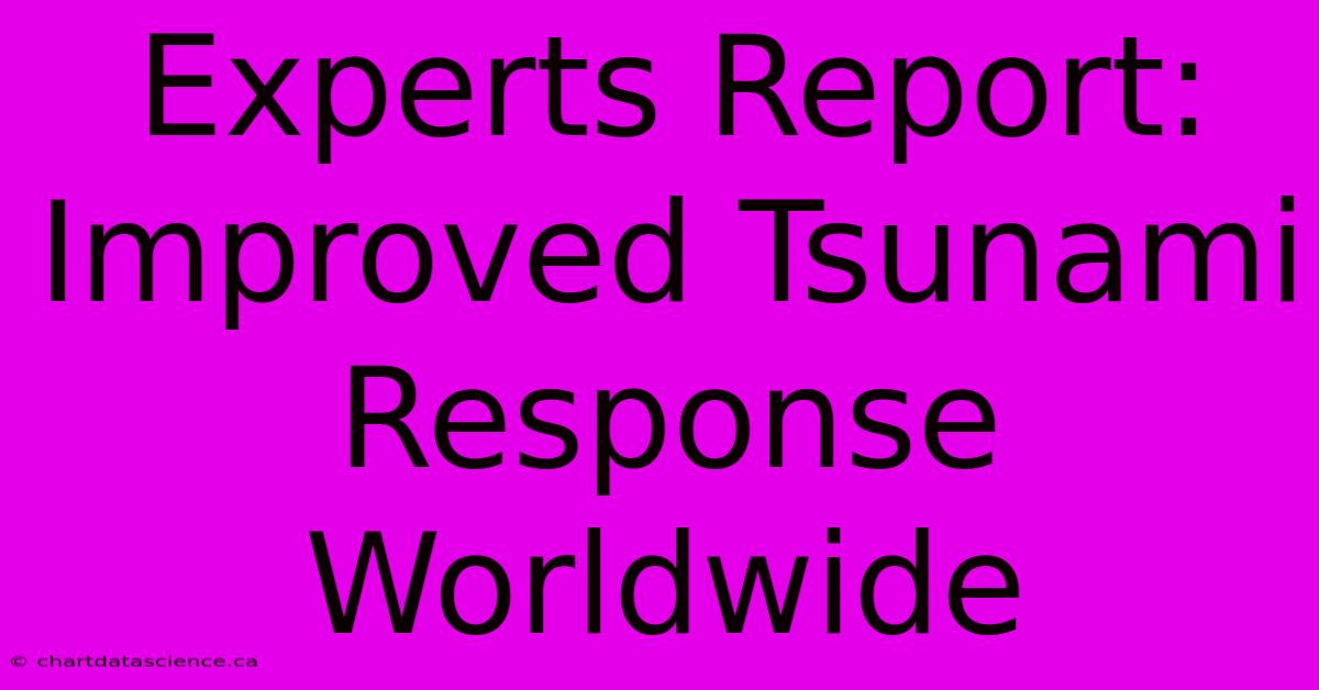 Experts Report: Improved Tsunami Response Worldwide